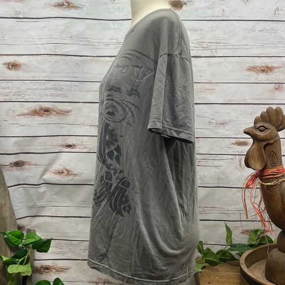 Hurley Gray Short Sleeve Graphic Tee Shirt TShirt Large Lightweight Soft - Picture 5 of 8